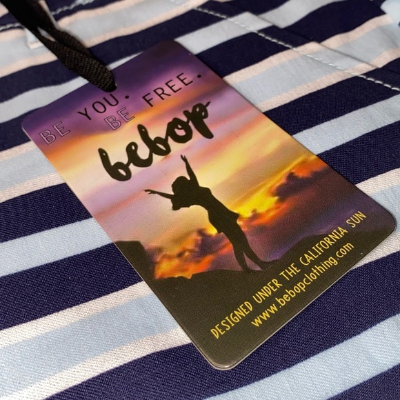 BEBOP NEW WITH TAGS Sailor Booty Shorts in Blue and White Stripes Size 15JR - Picture 3 of 6